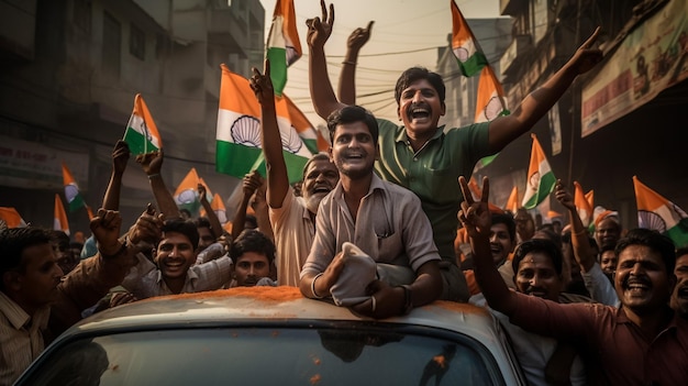 Indian man celebrating independence day