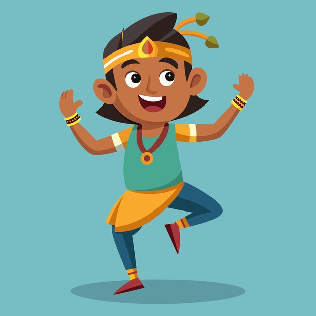 Photo indian man dancing cartoon character