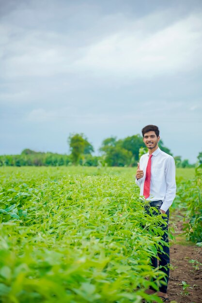 Indian man enjoys in nature