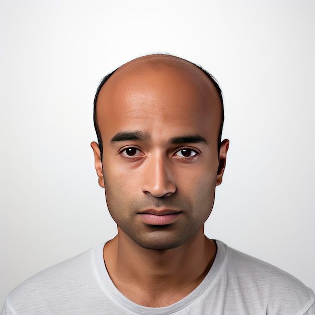Foto uomo indiano con problema di caduta dei capelli