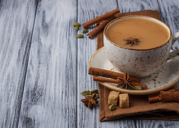 Indian masala tea with spices