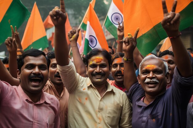 Photo indian men celebrating indias independence day