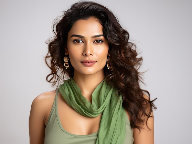Indian model in ecoattire her eyes echo the call for sustainable fashion choices
