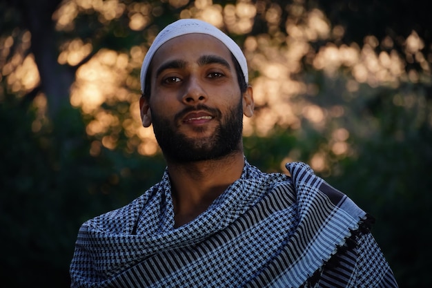 Indian Muslim man smiling image