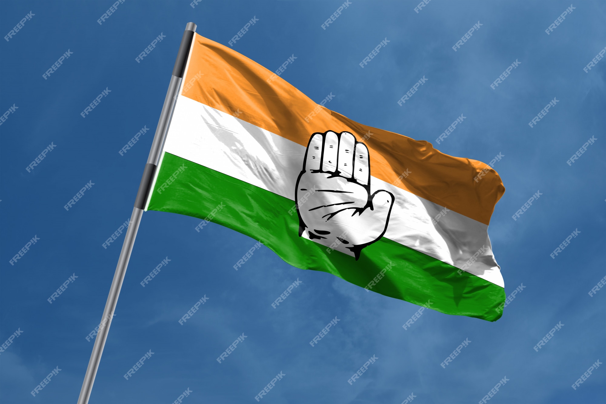 Premium Photo | Indian national congress flag symbol waving, india