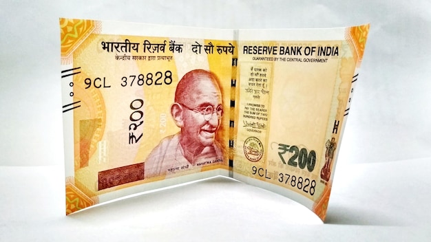 Indian paper currency of 200 rupees