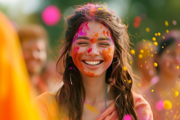 Indian people celebrating holi festival