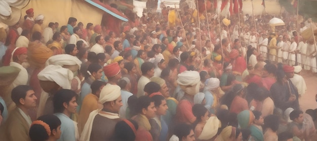 Photo indian__people_crowd_in_festival_celebration