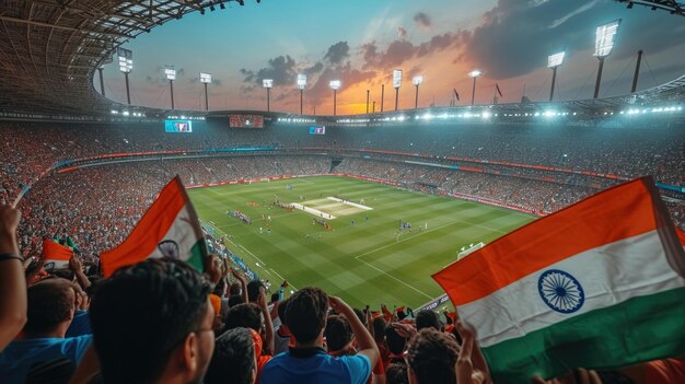 Photo indian people fans during the match in india stadium