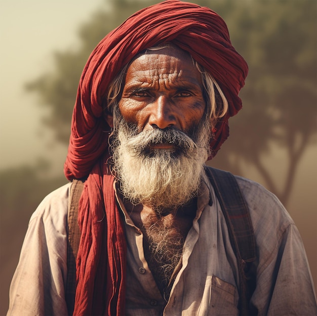 Индийский бедный фермер реалистичное изображение высокого разрешения