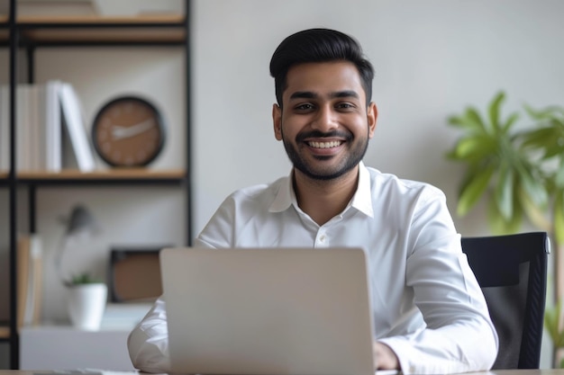 Photo indian professionals working and learning remotely from home