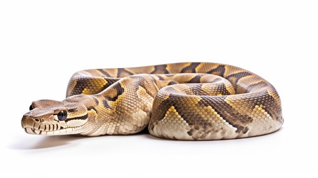 Indian Python Portrait on white background