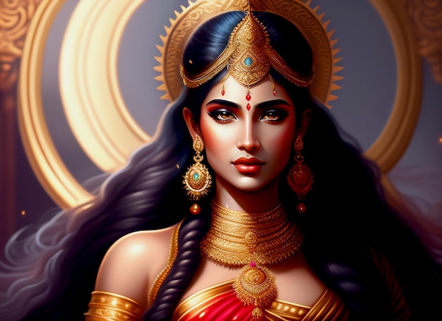 Indian queen or very graceful goddess devi