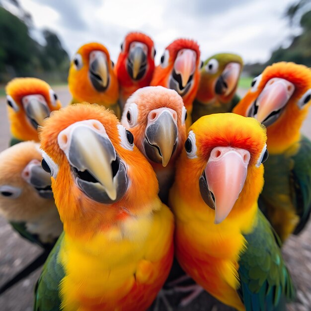 Photo indian red neck parrot most beautiful bird