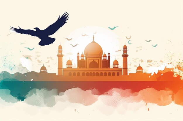 indian republic day background with flag