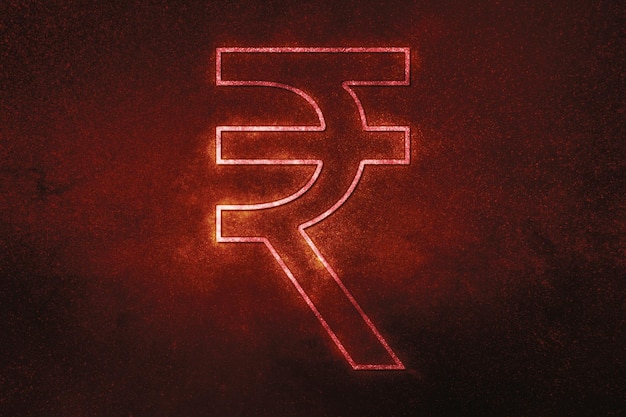 Photo indian rupee, inr rupee currency, monetary currency symbol, red symbol