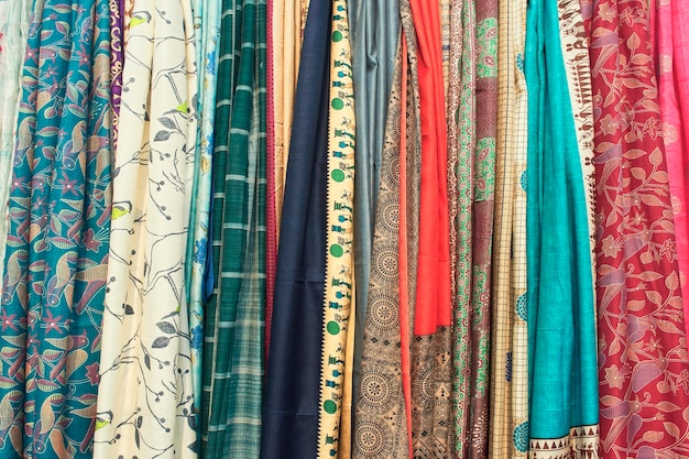 Indian sarees with vibrant multicolor ethnic design and motifs at saras mela kolkata