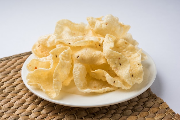 Indian snack deep fried papad