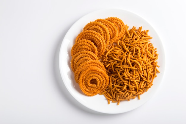Indian Snack on white plate