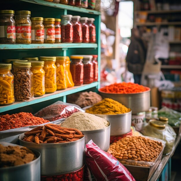 Photo indian spices in spices shop