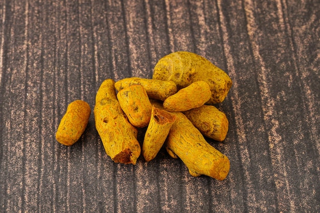 Photo indian spices turmeric root curcuma