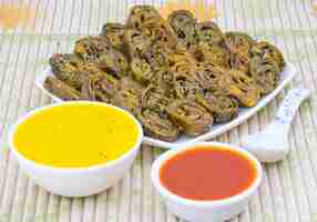 Photo indian spicy food patra