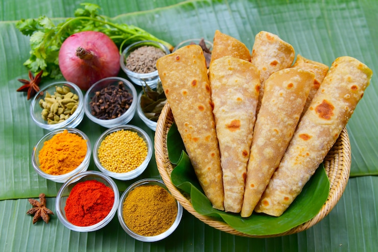 Photo indian spicy potato curry or aloo masala served with roti or chapati