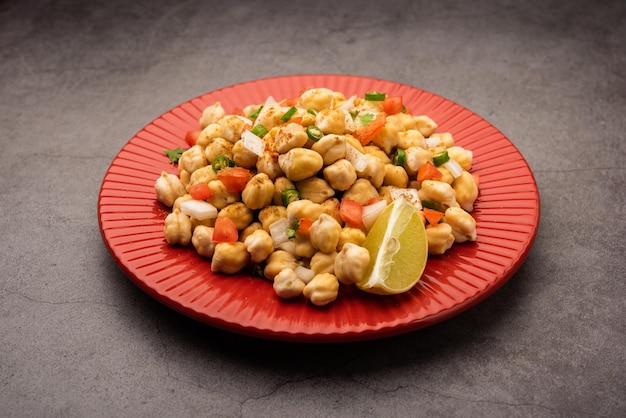 Indian Street Breakfast Chana Chaat Also Know as Chana Masala Chola Chana Chaat