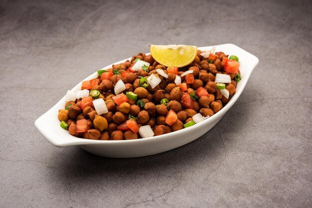 Indian Street Breakfast Chana Chaat Ook bekend als Chana Masala Chola Chana Chaat