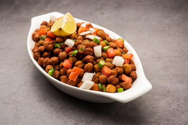 Indian Street Breakfast Chana Chaat Ook bekend als Chana Masala Chola Chana Chaat