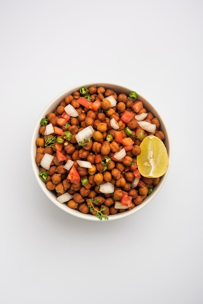 Indian Street Breakfast Chana Chaat Ook bekend als Chana Masala Chola Chana Chaat