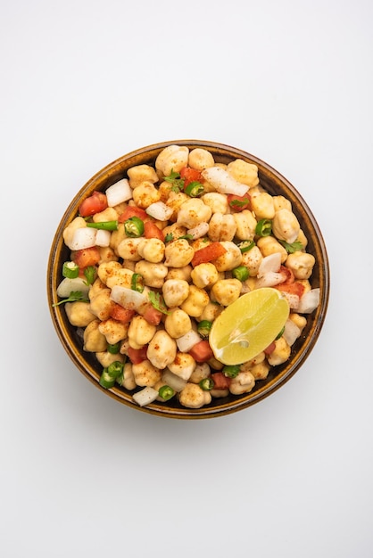 Indian Street Breakfast Chana Chaat Ook bekend als Chana Masala Chola Chana Chaat