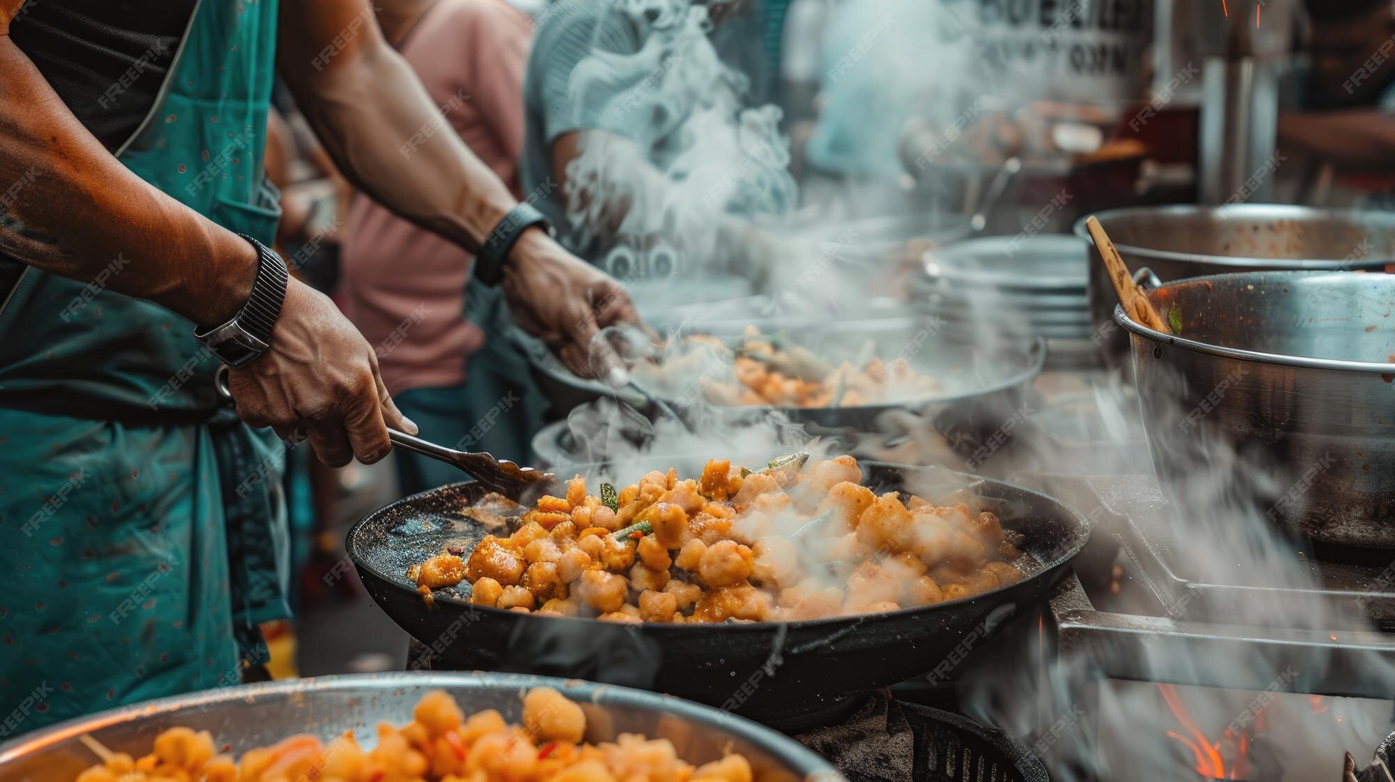 Premium Photo | Indian street food cooking masala and curry