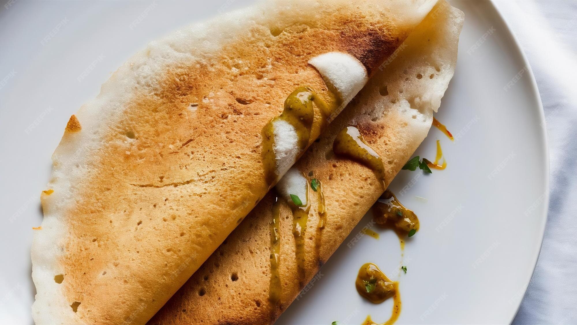 Premium Photo | Indian street food plain dosa from south indian cuisine