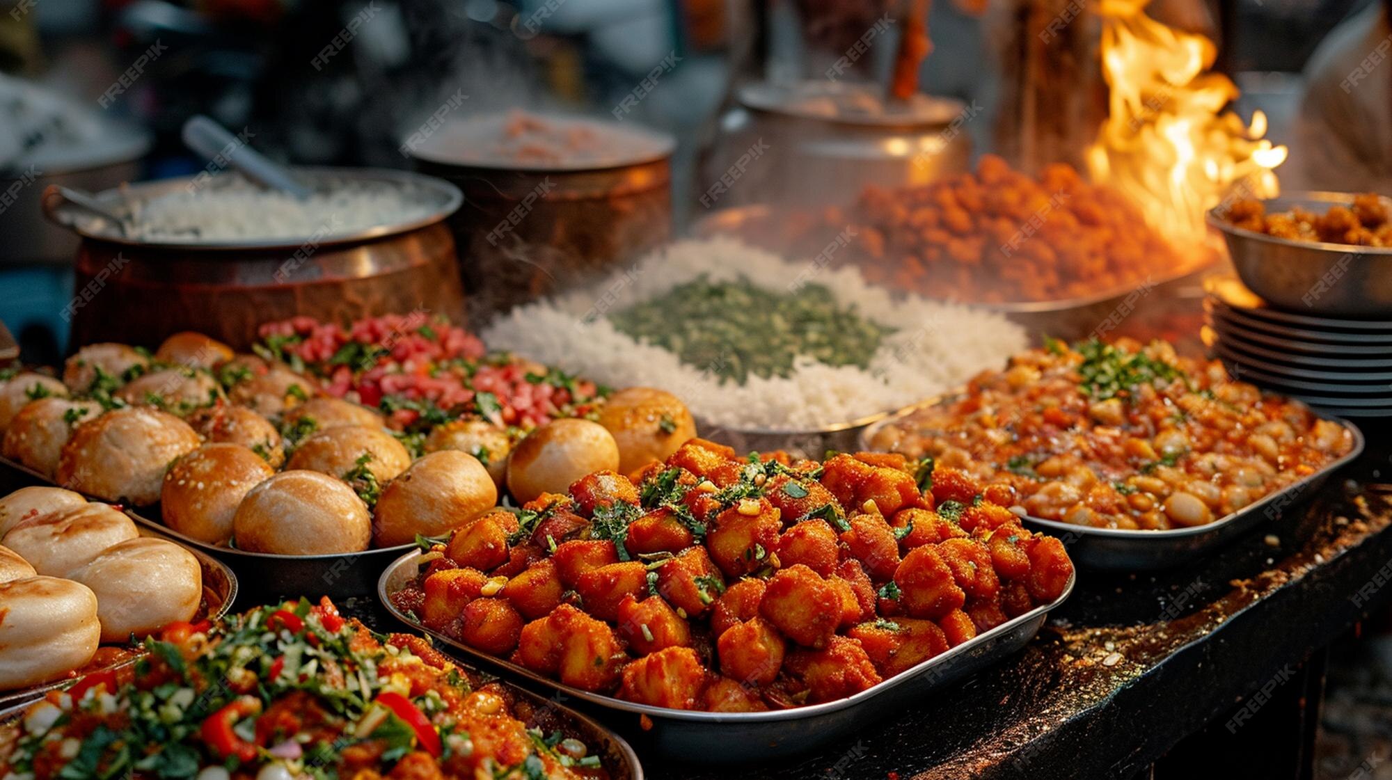 Premium Photo | Indian street food scene with Vada pav and cutting chai