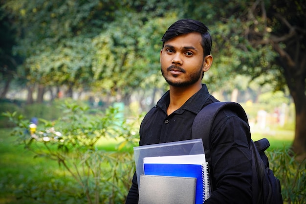 Indian student images student with books and bag