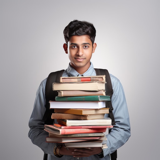 Photo indian students isolated in white background