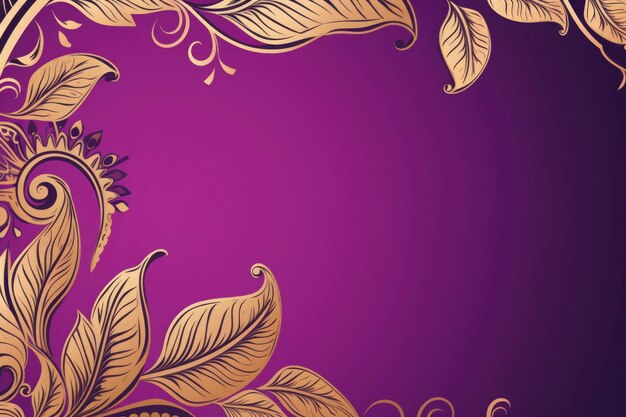 Indian style antique gold floral pattern background wallpaper with copy space