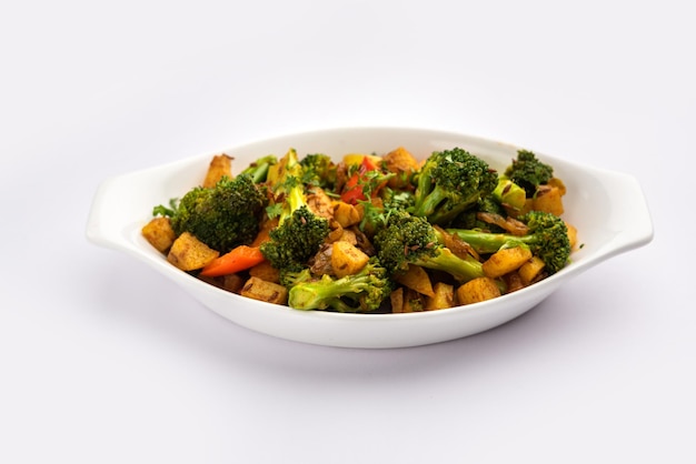 Indian style Broccoli And Aloo Poriyal or South Indian Broccoli And Potato Stir Fry vegetable recipe