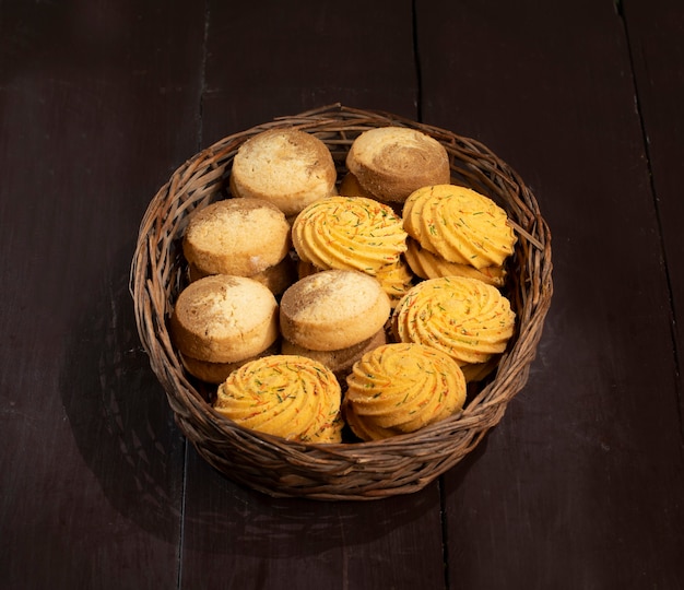 Nankhatai o biscotti dolci indiani dell'alimento