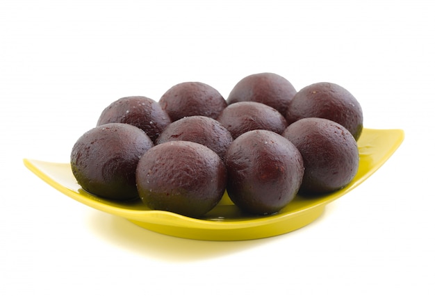 Photo indian sweet food sweet black gulab jamun