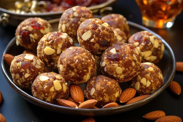 Indian sweet and healthy dry fruit laddu or laddoo