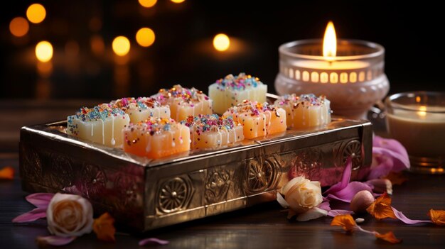 Indian sweet or mithai in box