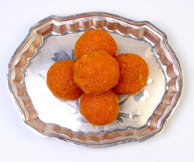 indian sweet motichoor laddoo also know as bundi laddu