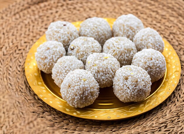 Indian Sweet Motichoor laddoo Traditional Indian sweets Happy Diwali