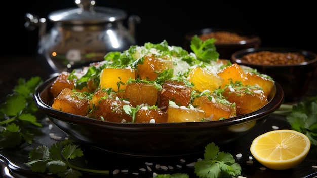 Indian sweets served in silver or wooden plate vajpg