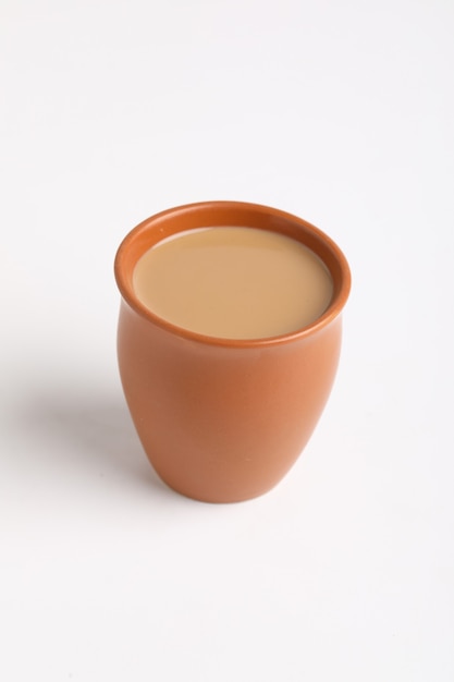 Indian tea. famous refreshment tea on white background.