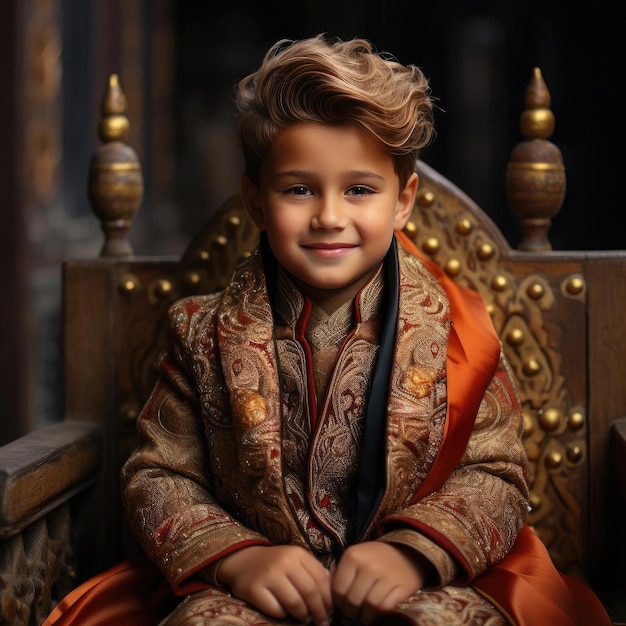 Indian tradition meets ornate baroque in portraits of a young boy