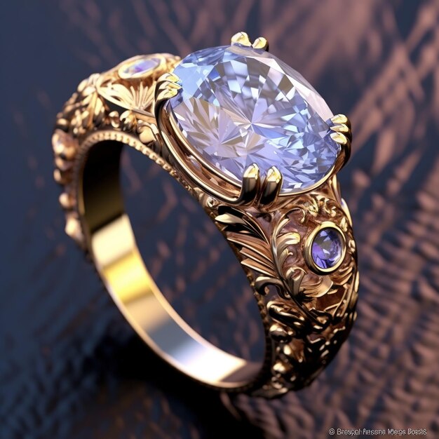 Indian traditional antique jewelry stone diamond jewelry ring Ai generated