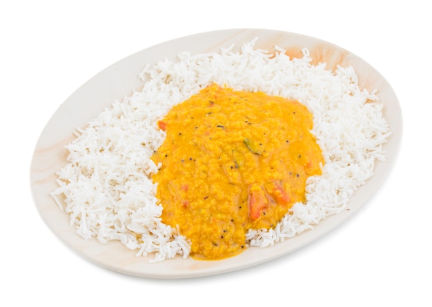 Indian Traditional Cuisine Dal Fry or Rice